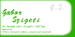 gabor szigeti business card